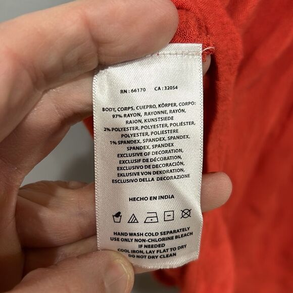 Anthropologie Akemi + Kin Veria Swing Tunic Blouse Top Orange/Rust Size S BIN E - Picture 5 of 5